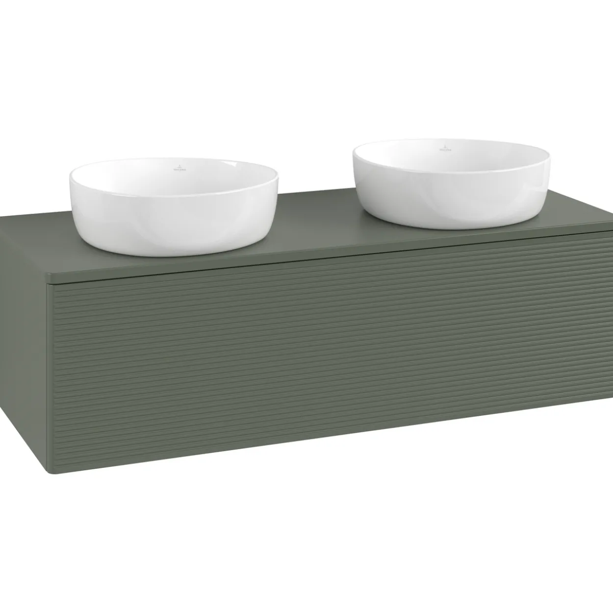 V&b antao servantskap 1 skuff rillet 1200x360x500 for 2 serv. u/kranhull grønn