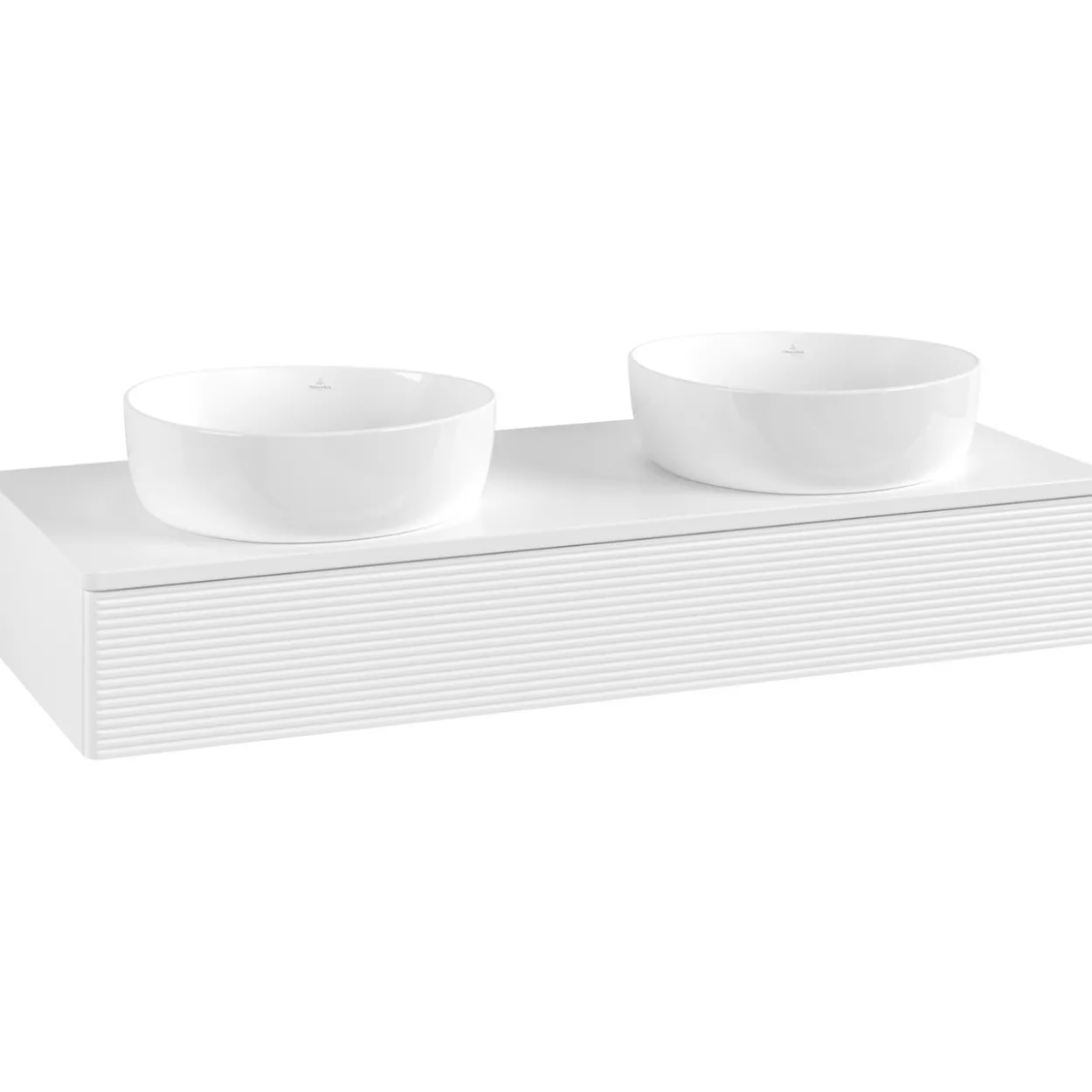 V&b antao servantskap 1 skuff rillet 1200x190x500 for 2 serv. u/kranhull matt hvit