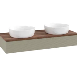 V&b antao servantskap 1 skuff rillet 1200x190x500 for 2 serv. u/kranhull stengrå/valnøtt