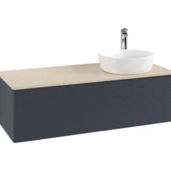 V&b antao servantskap 1 skuff rillet 1200x360x500 høyre m/kranhull blå/créme