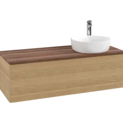 V&b antao servantskap 1 skuff rillet 1200x360x500 høyre m/kranhull eik/valnøtt