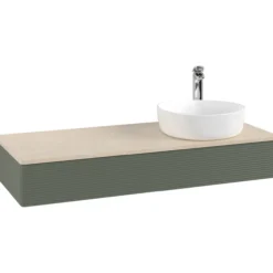 V&b antao servantskap 1 skuff rillet 1200x190x500 høyre m/kranhull grønn/créme