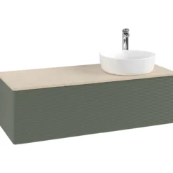 V&b antao servantskap 1 skuff rillet 1200x360x500 høyre m/kranhull grønn/créme