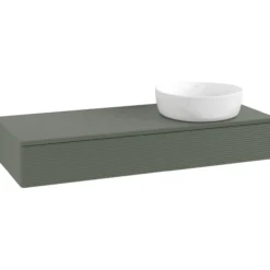 V&b antao servantskap 1 skuff rillet 1200x190x500 høyre u/kranhull grønn