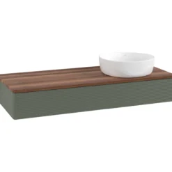 V&b antao servantskap 1 skuff rillet 1200x190x500 høyre u/kranhull grønn/valnøtt