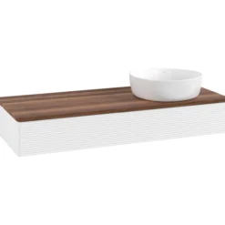 V&b antao servantskap 1 skuff rillet 1200x190x500 høyre u/kranhull matt hvit/valnøtt
