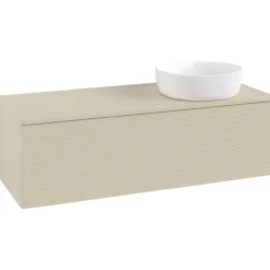 V&b antao servantskap 1 skuff rillet 1200x360x500 høyre u/kranhull silkegrå