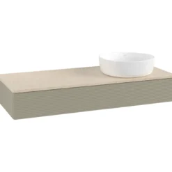V&b antao servantskap 1 skuff rillet 1200x190x500 høyre u/kranhull stengrå/créme