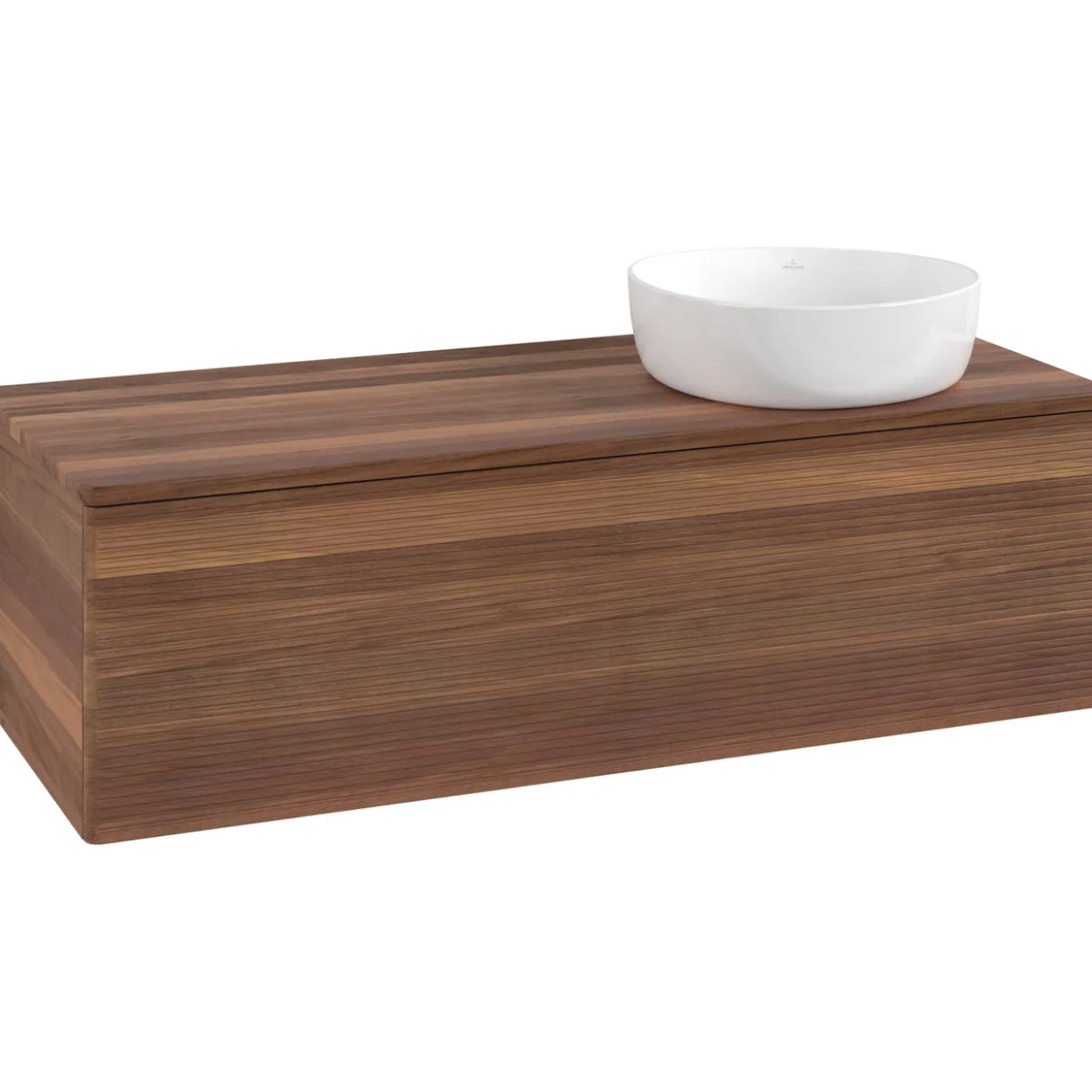 V&b antao servantskap 1 skuff rillet 1200x360x500 høyre u/kranhull valnøtt/valnøtt