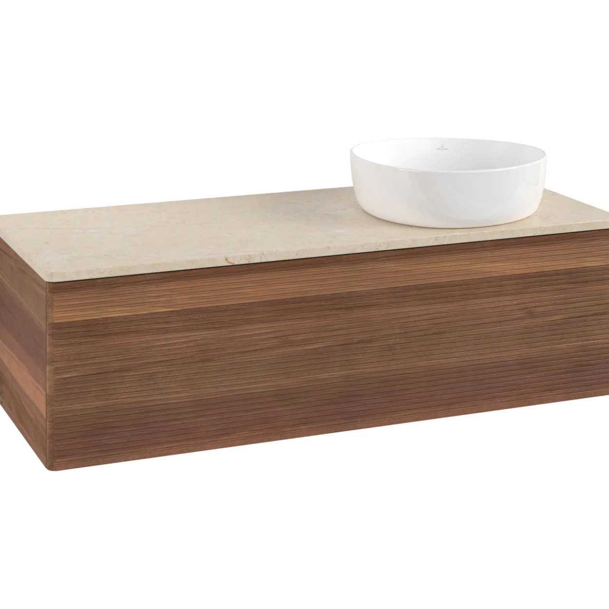 V&b antao servantskap 1 skuff rillet 1200x360x500 høyre u/kranhull valnøtt/créme