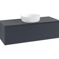 V&b antao servantskap 1 skuff rillet 1200x360x500 m/kranhull blå
