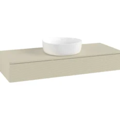V&b antao servantskap 1 skuff rillet 1200x190x500 m/kranhull silkegrå