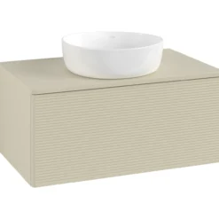 V&b antao servantskap 1 skuff rillet 800x360x500 m/kranhull silkegrå