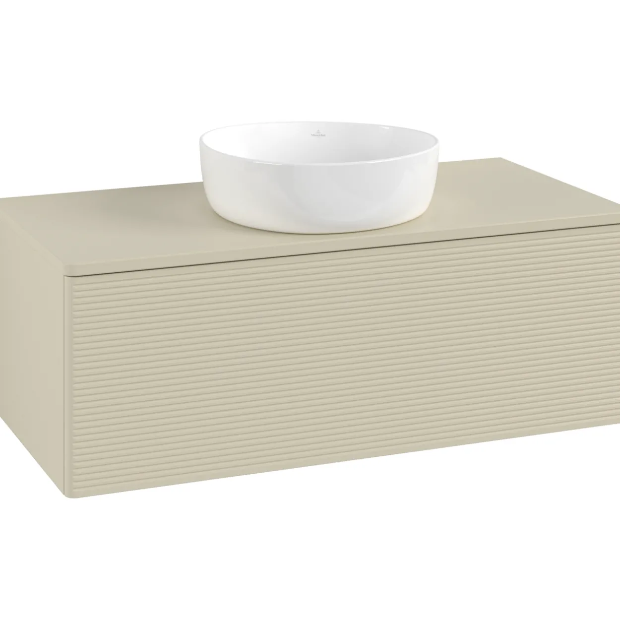 V&b antao servantskap 1 skuff rillet 1000x360x500 m/kranhull silkegrå