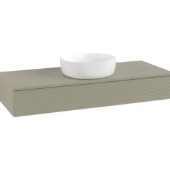 V&b antao servantskap 1 skuff rillet 1200x190x500 m/kranhull stengrå