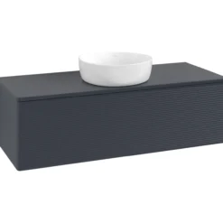 V&b antao servantskap 1 skuff rillet 1200x360x500 u/kranhull blå