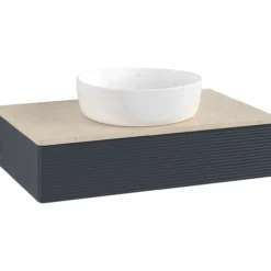 V&b antao servantskap 1 skuff rillet 800x190x500 u/kranhull blå/créme