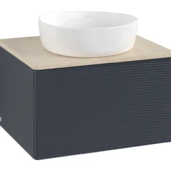 V&b antao servantskap 1 skuff rillet 600x360x500 u/kranhull blå/créme