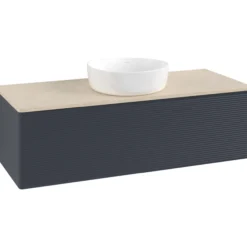 V&b antao servantskap 1 skuff rillet 1200x360x500 u/kranhull blå/créme