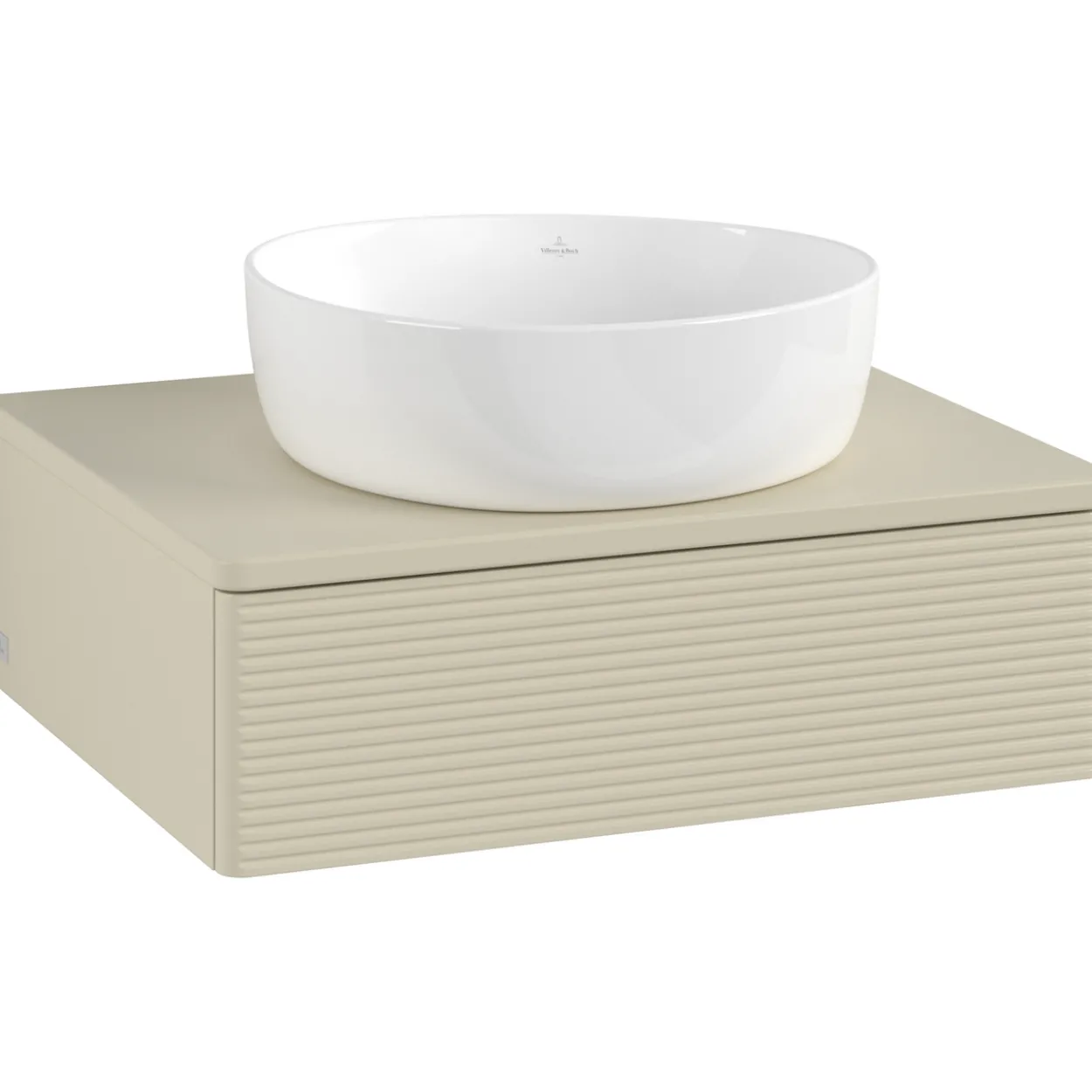 V&b antao servantskap 1 skuff rillet 600x190x500 u/kranhull silkegrå