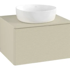 V&b antao servantskap 1 skuff rillet 600x360x500 u/kranhull silkegrå