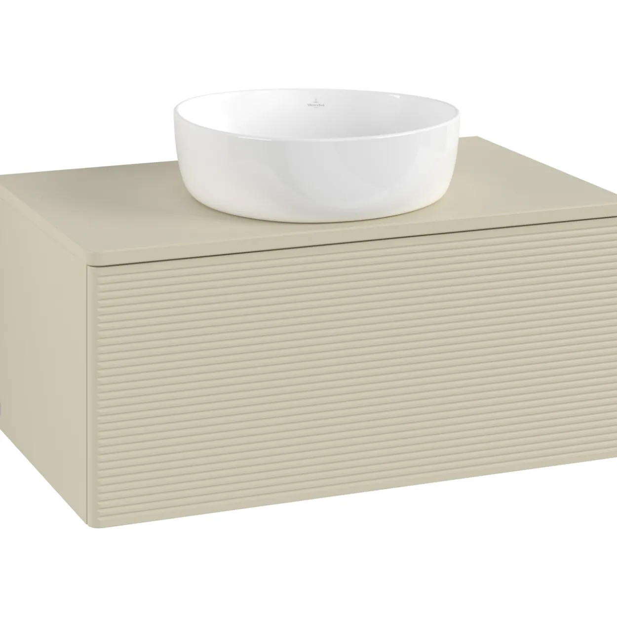 V&b antao servantskap 1 skuff rillet 800x360x500 u/kranhull silkegrå