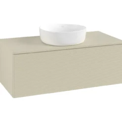 V&b antao servantskap 1 skuff rillet 1000x360x500 u/kranhull silkegrå