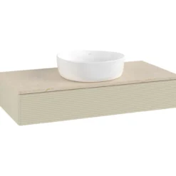 V&b antao servantskap 1 skuff rillet 1000x190x500 u/kranhull silkegrå/créme