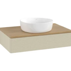 V&b antao servantskap 1 skuff rillet 800x190x500 u/kranhull silkegrå/eik