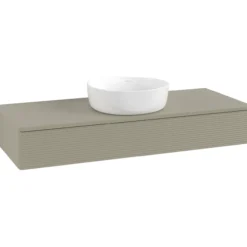 V&b antao servantskap 1 skuff rillet 1200x190x500 u/kranhull stengrå