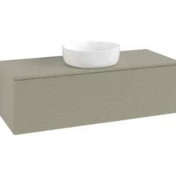 V&b antao servantskap 1 skuff rillet 1200x360x500 u/kranhull stengrå