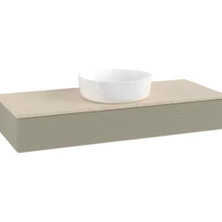 V&b antao servantskap 1 skuff rillet 1200x190x500 u/kranhull stengrå/créme