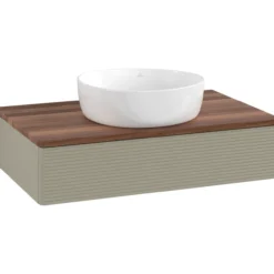 V&b antao servantskap 1 skuff rillet 800x190x500 u/kranhull stengrå/valnøtt