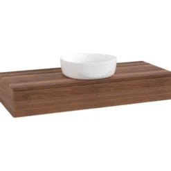 V&b antao servantskap 1 skuff rillet 1200x190x500 u/kranhull valnøtt/valnøtt