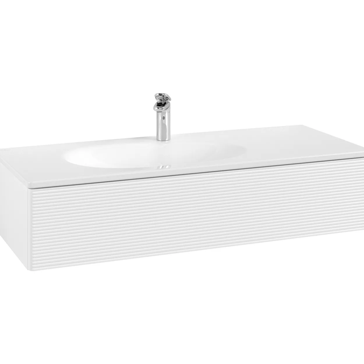 V&b antao servantskap 1 skuff rillet 1188x256x493 venstre matt hvit
