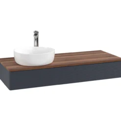 V&b antao servantskap 1 skuff rillet 1200x190x500 venstre m/kranhull blå/valnøtt