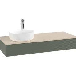 V&b antao servantskap 1 skuff rillet 1200x190x500 venstre m/kranhull grønn/créme