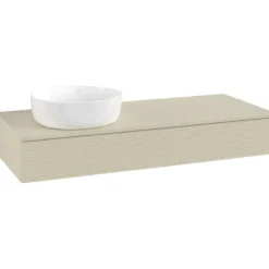 V&b antao servantskap 1 skuff rillet 1200x190x500 venstre m/kranhull silkegrå