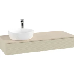 V&b antao servantskap 1 skuff rillet 1200x190x500 venstre m/kranhull silkegrå/créme