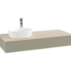 V&b antao servantskap 1 skuff rillet 1200x190x500 venstre m/kranhull stengrå/créme