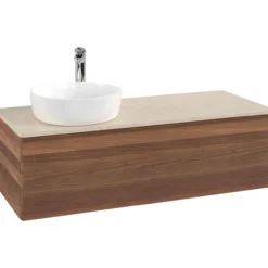 V&b antao servantskap 1 skuff rillet 1200x360x500 venstre m/kranhull valnøtt/créme