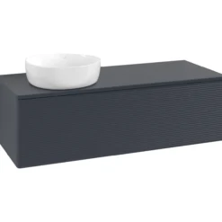 V&b antao servantskap 1 skuff rillet 1200x360x500 venstre u/kranhull blå