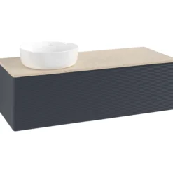 V&b antao servantskap 1 skuff rillet 1200x360x500 venstre u/kranhull blå/créme