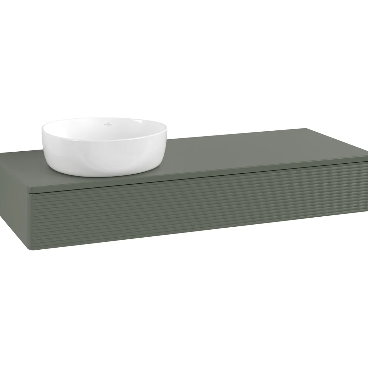 V&b antao servantskap 1 skuff rillet 1200x190x500 venstre u/kranhull grønn