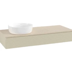 V&b antao servantskap 1 skuff rillet 1200x190x500 venstre u/kranhull silkegrå/créme