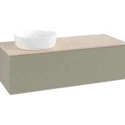 V&b antao servantskap 1 skuff rillet 1200x360x500 venstre u/kranhull stengrå/créme