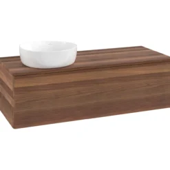 V&b antao servantskap 1 skuff rillet 1200x360x500 venstre u/kranhull valnøtt/valnøtt