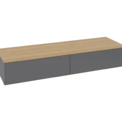 V&b antao sideskap 2 skuffer glatt 1600x268x500 antrasitt/eik
