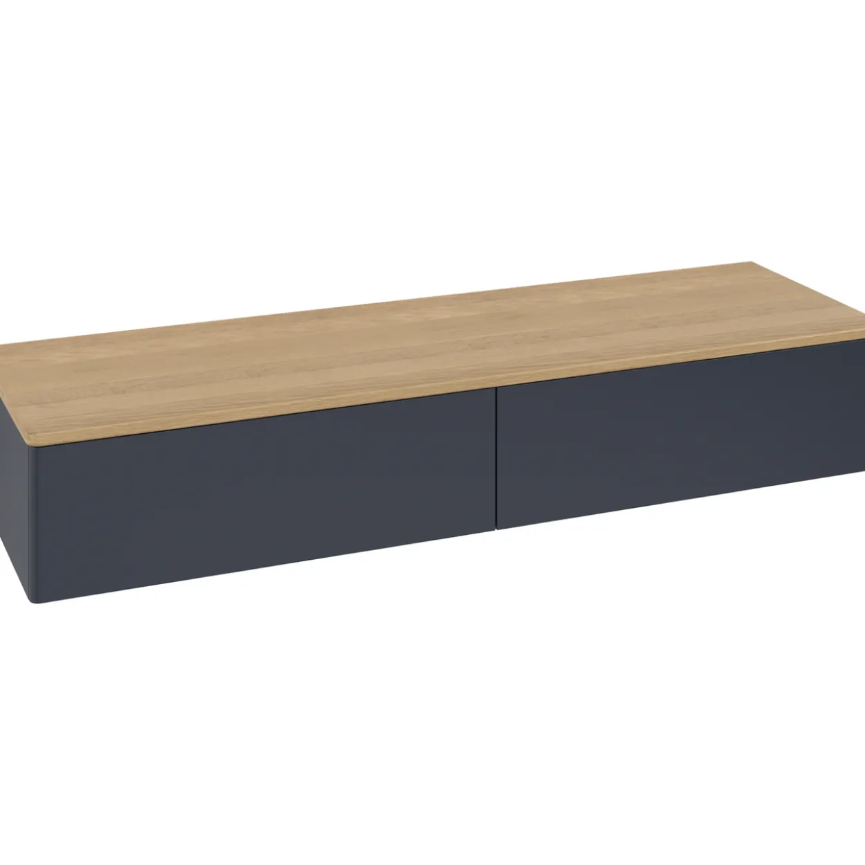 V&b antao sideskap 2 skuffer glatt 1600x268x500 blå/eik