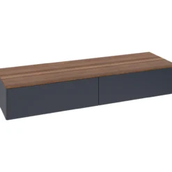 V&b antao sideskap 2 skuffer glatt 1600x268x500 blå/valnøtt